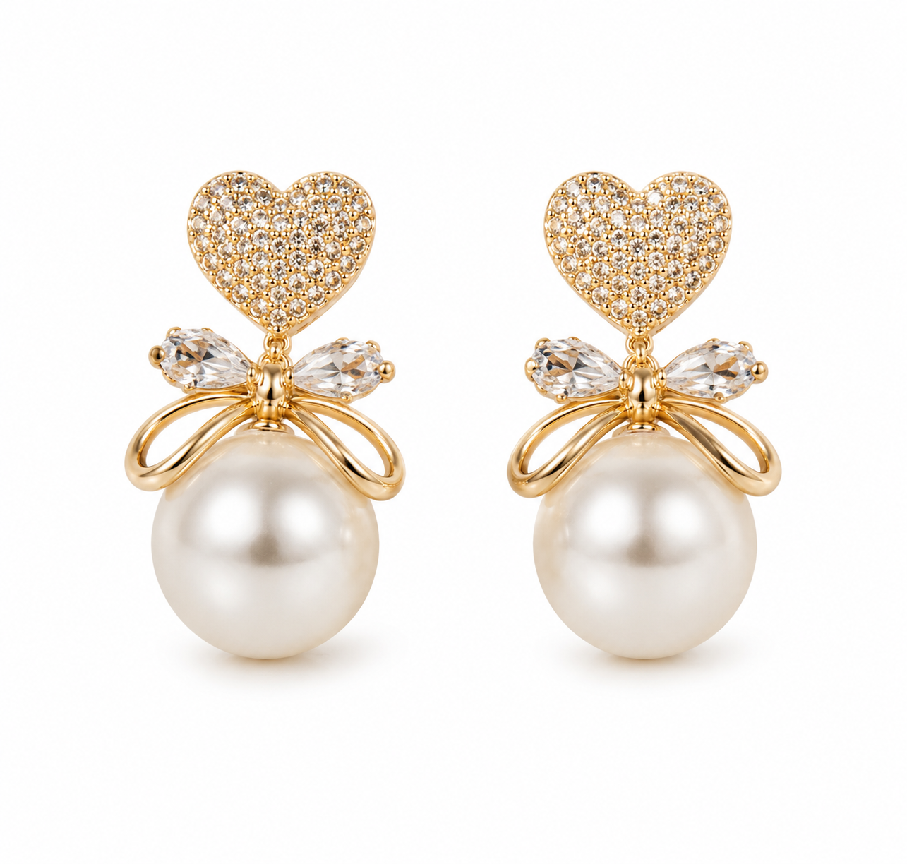 Trendy Korean Style Earrings for Women |Gold Plated Pearl Earrings | Lightweight Party Wear Jewellery|