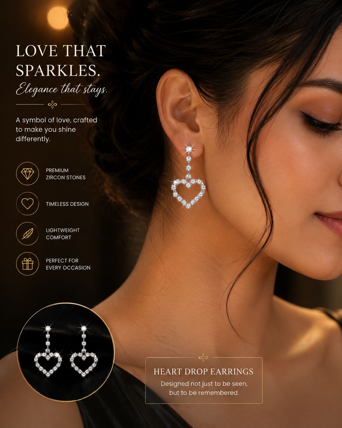 heart dop silver earrings |Trendy Korean Style Earrings for Women | silver Plated Fashion Earrings | Lightweight Party Wear Jewellery| earring (Copy) (Copy) (Copy)