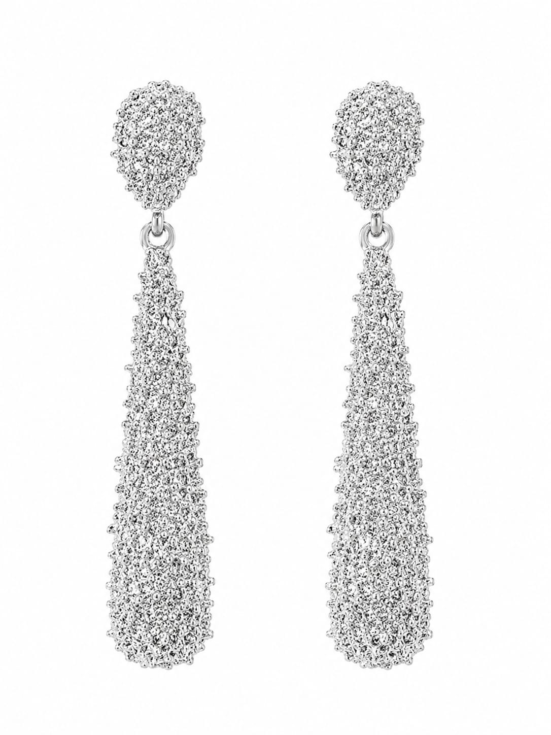 Silver Mist Elegance Long Drop Earrings