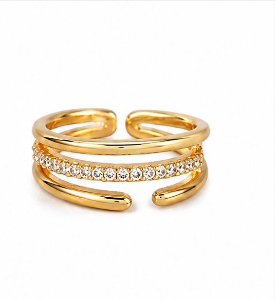 Anti Tarnish Adjustable Ring for Women | Premium Gold Plated Stainless Steel Ring | Waterproof Fashion Ring (Copy)
