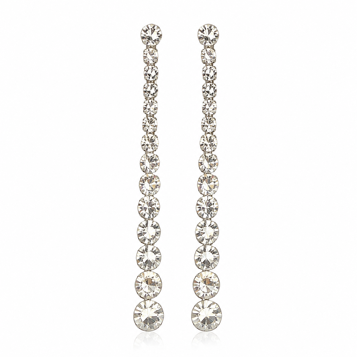 Crystal long  drop earrings | Trendy Korean Style Earrings for Women | silver   Plated Fashion Earrings | Lightweight Party Wear Jewellery|
