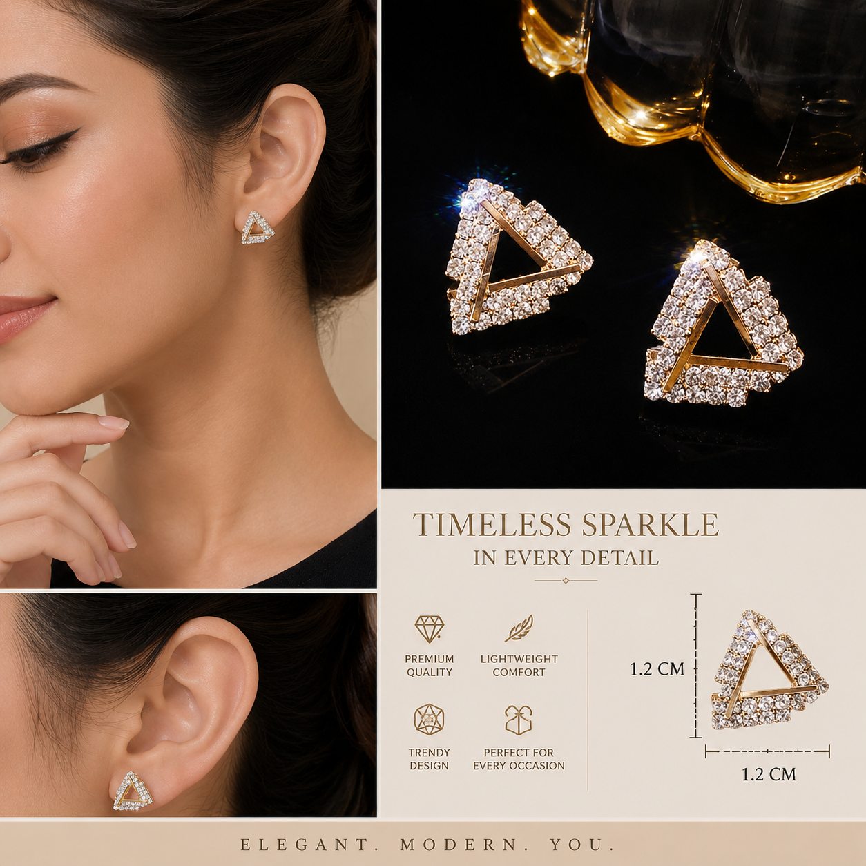 Trendy Korean Style Earrings for Women | Gold Plated Fashion Earrings | Lightweight Party Wear Jewellery|