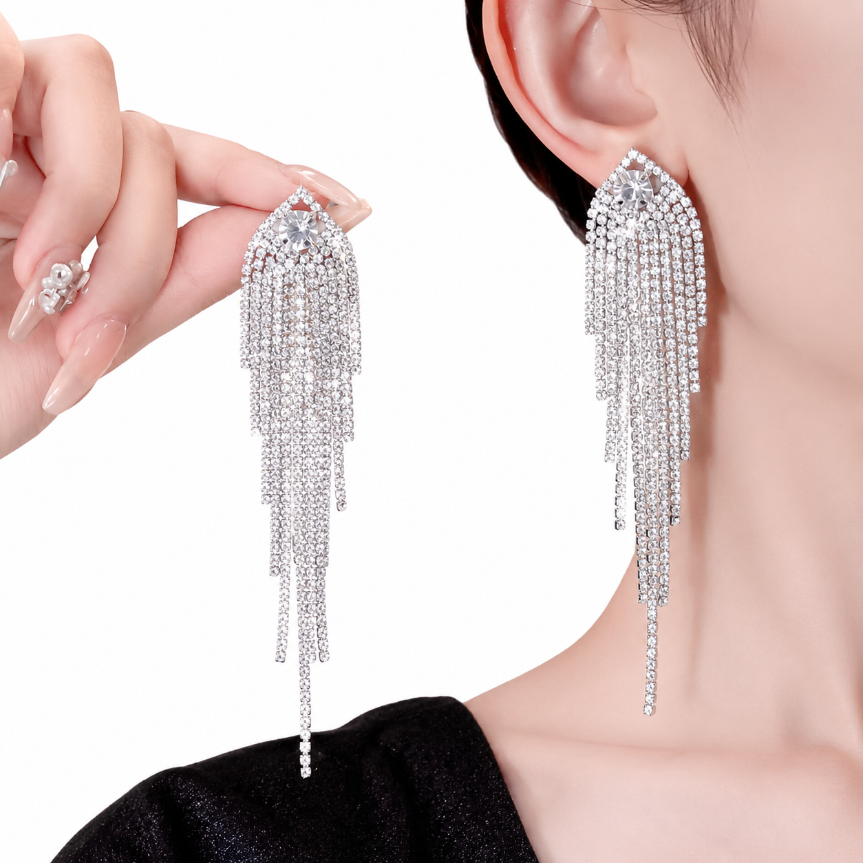 Viral Tassel drop earrings | Trendy Korean Style Earrings for Women | Silver  Plated Fashion Earrings | Lightweight Party Wear Jewellery|
