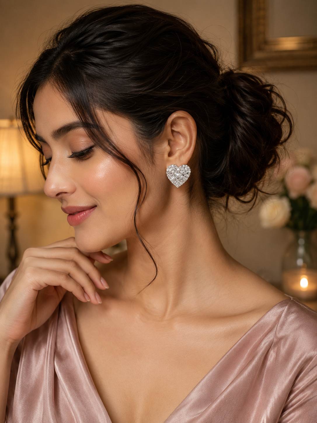 Heart studs | Trendy Korean Style Earrings for Women | gold Plated Fashion Earrings | Lightweight Party Wear Jewellery|