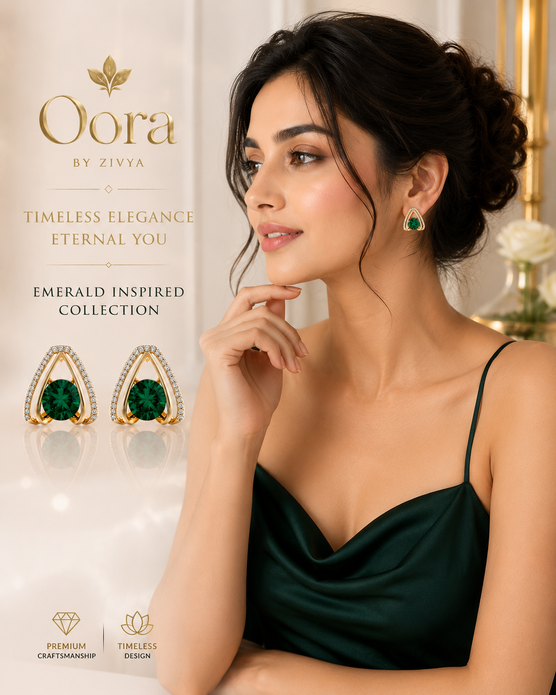 Green emerald inspired earrings |Trendy Korean Style Earrings for Women | gold Plated Fashion Earrings | Lightweight Party Wear Jewellery|