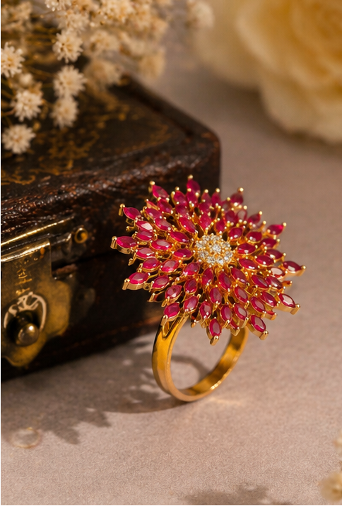 Royal Bloom Adjustable Ring