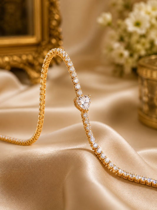 Oora Luxe Link Bracelet| Oora by Zivya Celeste Anti-Tarnish Bracelet for Women & Girls | Premium Daily Wear Gold Bracelet