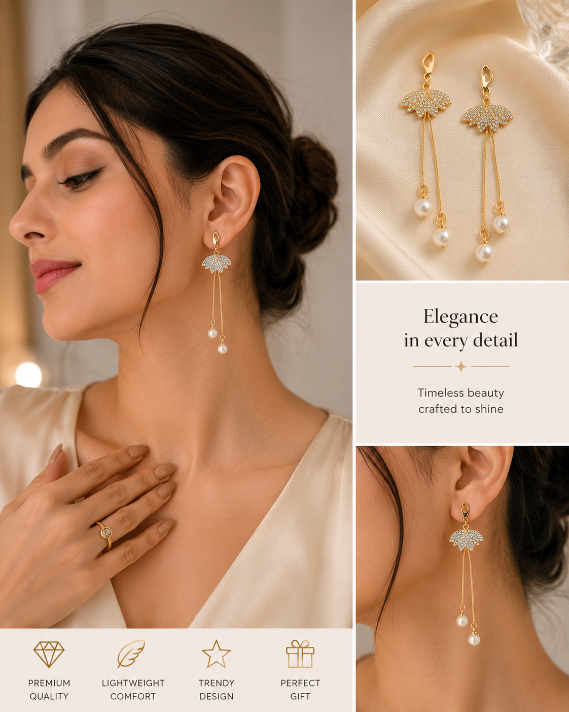 Water dancing statement earrings | Tassel drop earrings | Trendy Korean Style Earrings for Women | Silver  Plated Fashion Earrings | Lightweight Party Wear Jewellery|
