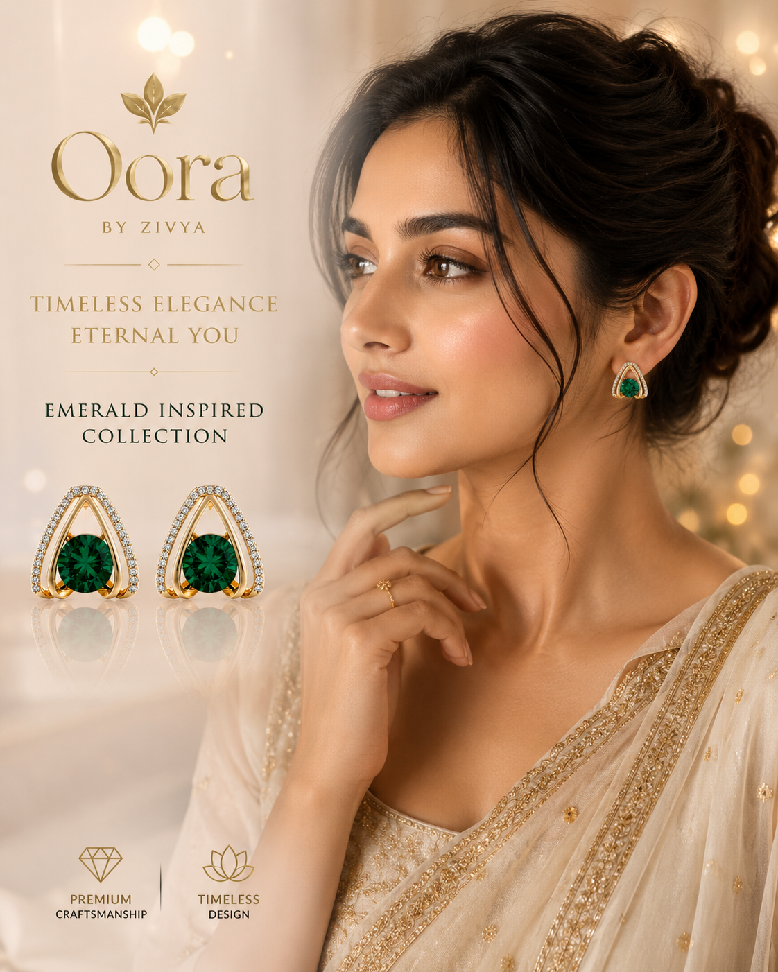 Green emerald inspired earrings |Trendy Korean Style Earrings for Women | gold Plated Fashion Earrings | Lightweight Party Wear Jewellery|