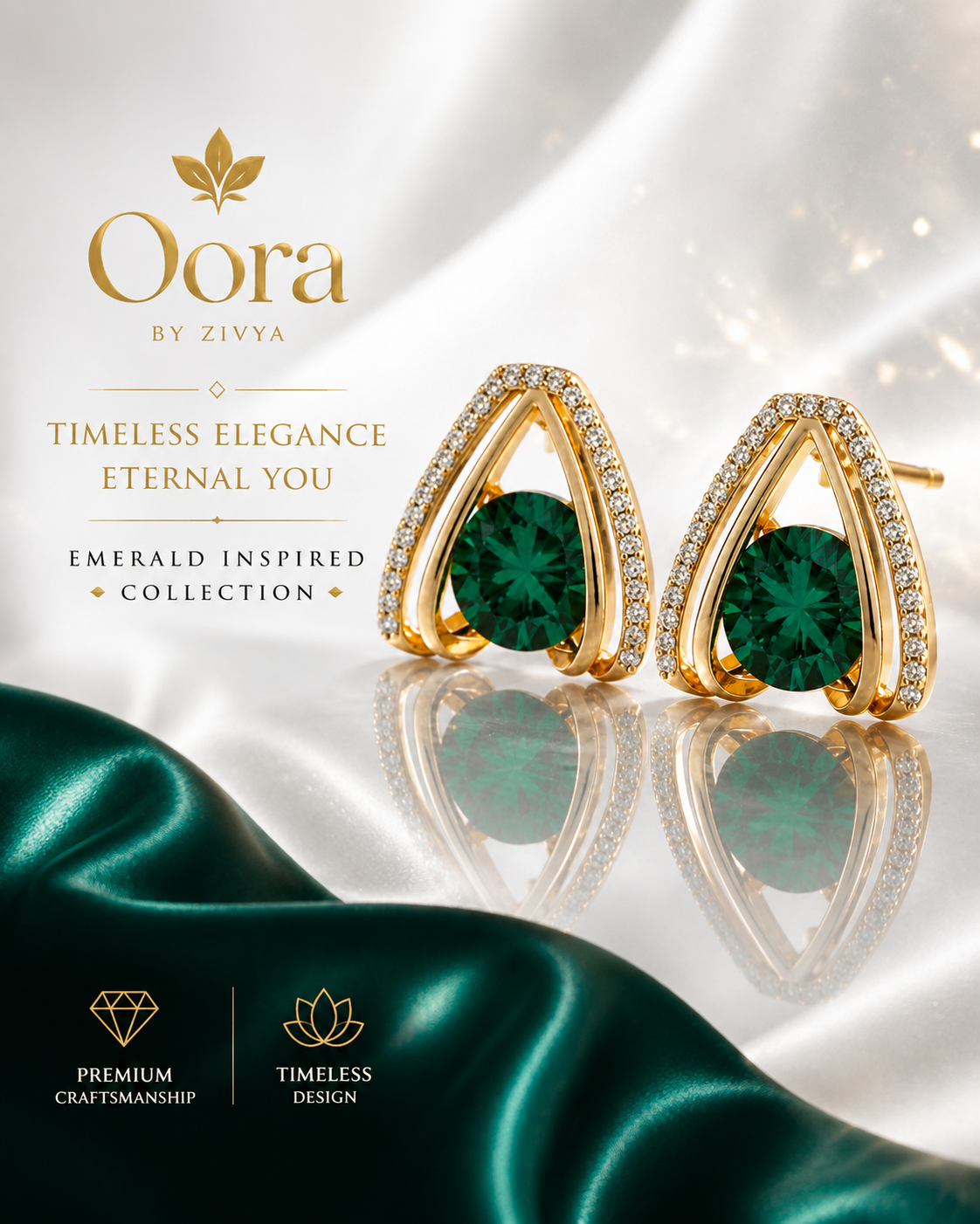 Green emerald inspired earrings |Trendy Korean Style Earrings for Women | gold Plated Fashion Earrings | Lightweight Party Wear Jewellery|