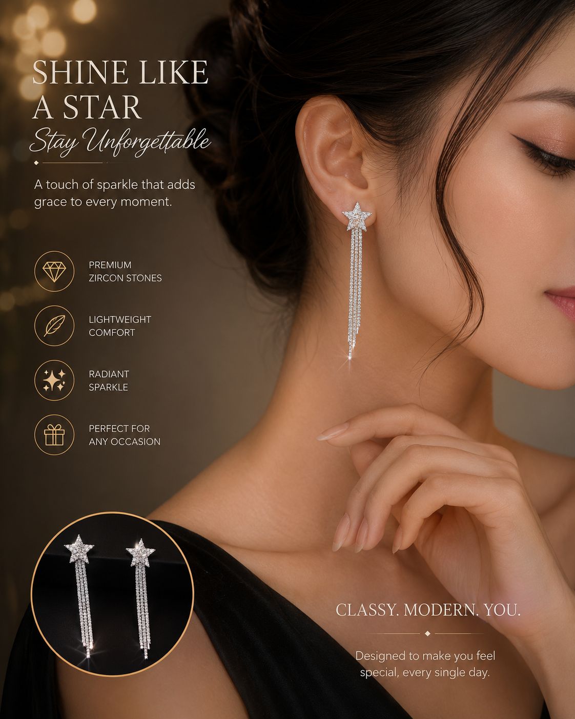 star dop silver earrings |Trendy Korean Style Earrings for Women | silver Plated Fashion Earrings | Lightweight Party Wear Jewellery| earring (Copy) (Copy) (Copy) (Copy)