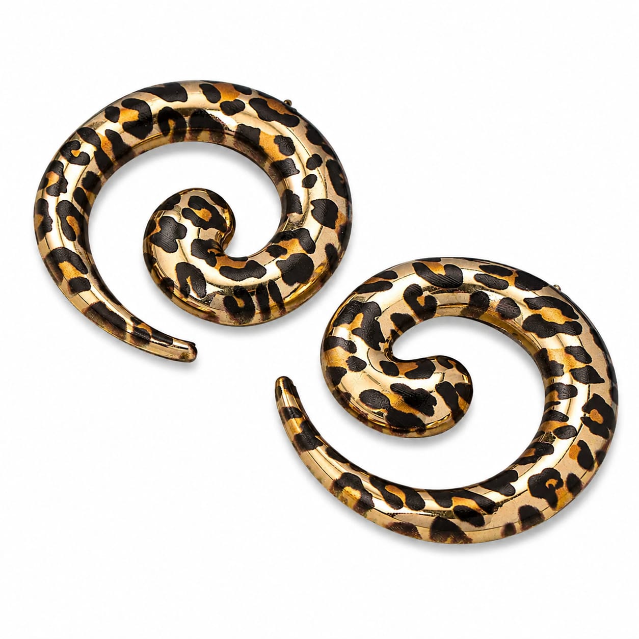 Wildly Beautiful Leopard Spiral Earrings for Women | Trendy Statement Acrylic Earrings | Lightweight Fashion Earrings