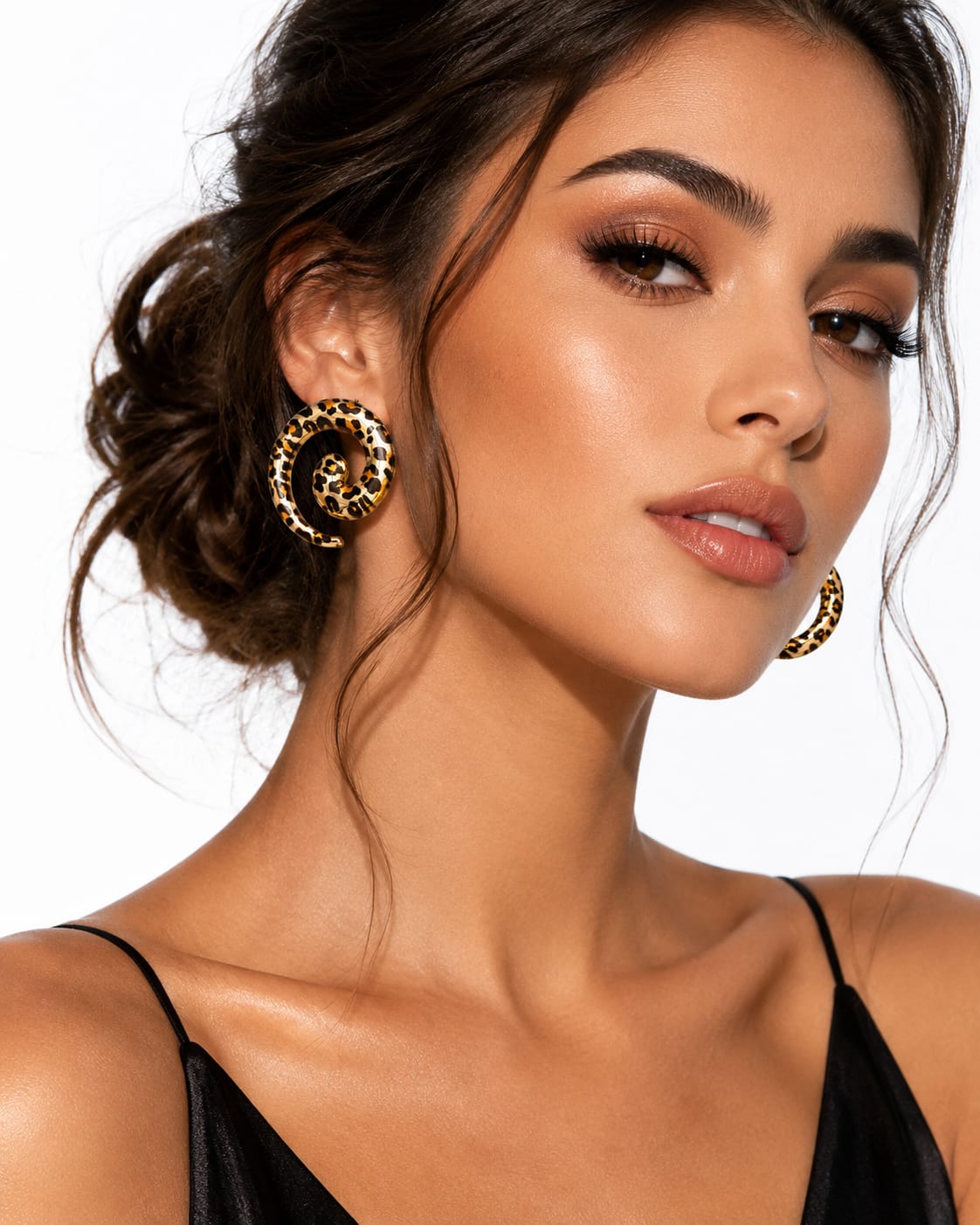 Wildly Beautiful Leopard Spiral Earrings for Women | Trendy Statement Acrylic Earrings | Lightweight Fashion Earrings