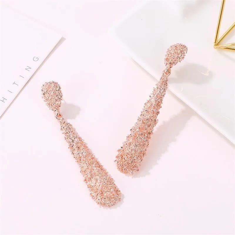 Radiant Elegance Rose Gold Long Drop Earrings (Copy)