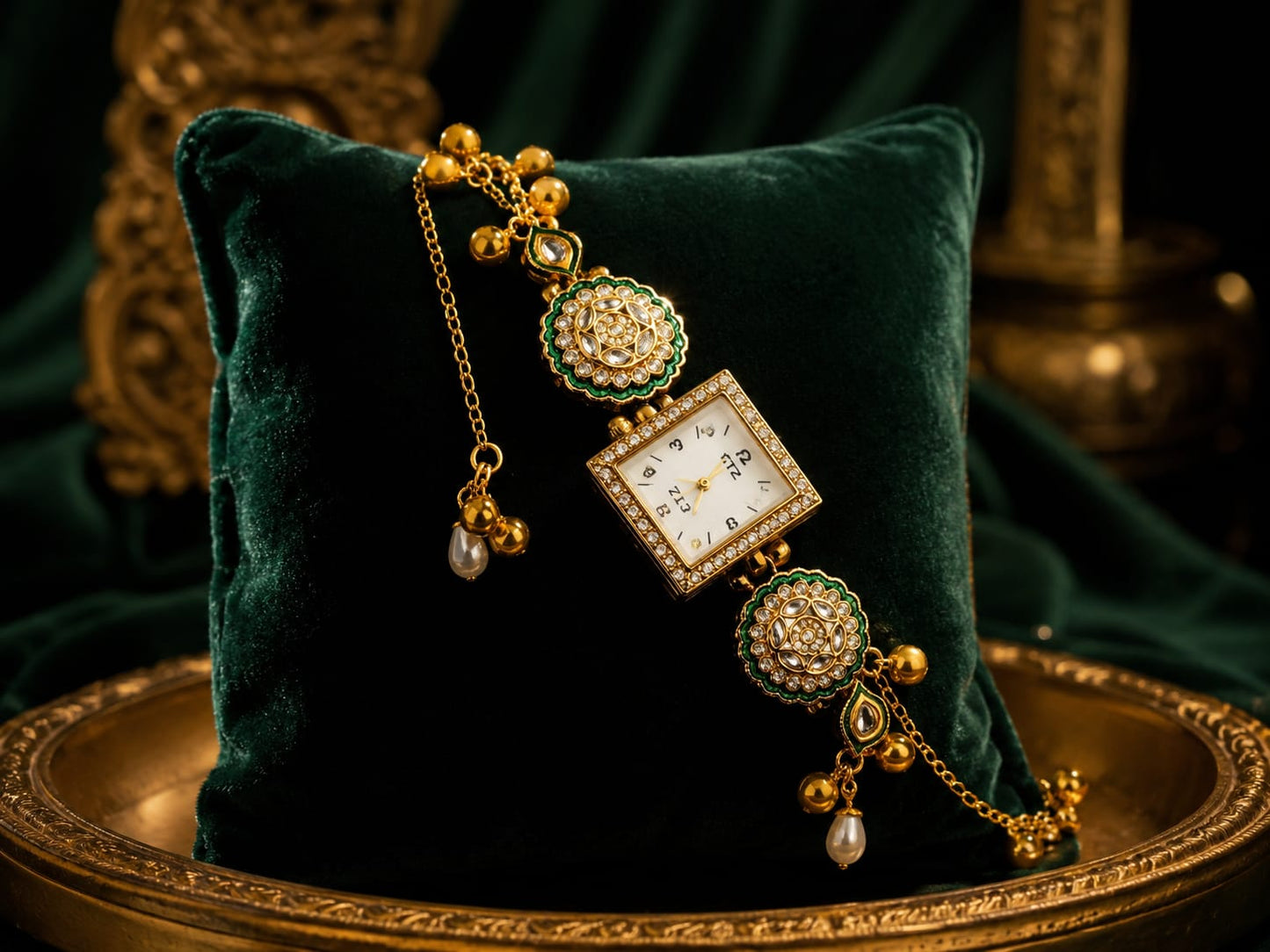 Kashmiri Heritage Analog Watch for Women | Traditional Floral Dial Designer Watch | Ethnic Fashion Wrist Watch