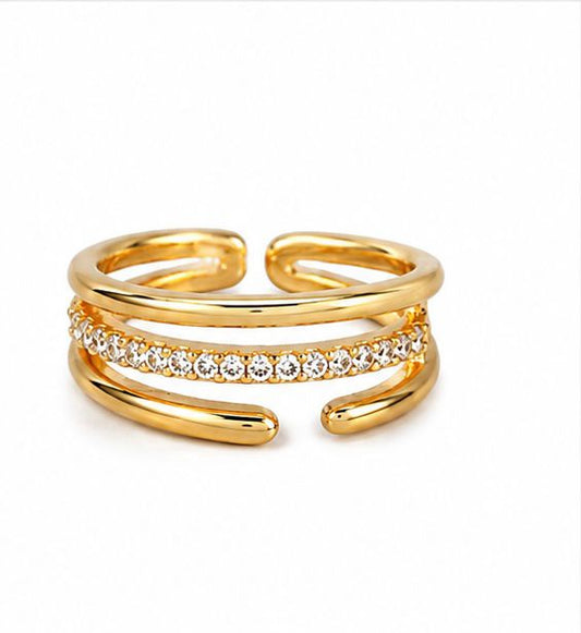 Anti Tarnish Adjustable Ring for Women | Premium Gold Plated Stainless Steel Ring | Waterproof Fashion Ring