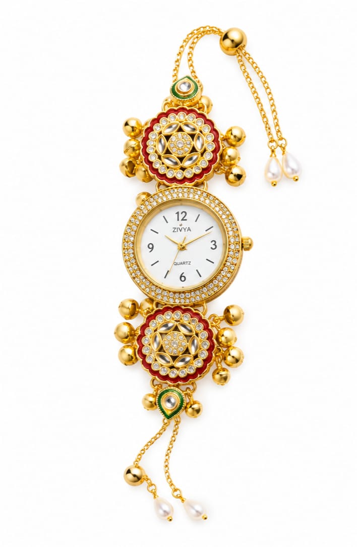 Kashmiri Heritage Analog Watch for Women | Traditional Floral Dial Designer Watch | Ethnic Fashion Wrist Watch ) (Copy) (Copy) (Copy)