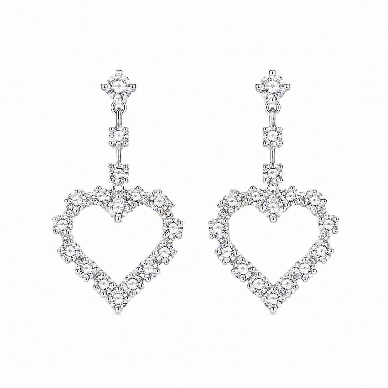 heart dop silver earrings |Trendy Korean Style Earrings for Women | silver Plated Fashion Earrings | Lightweight Party Wear Jewellery| earring (Copy) (Copy) (Copy)