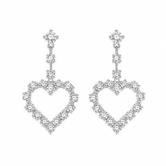 heart dop silver earrings |Trendy Korean Style Earrings for Women | silver Plated Fashion Earrings | Lightweight Party Wear Jewellery| earring