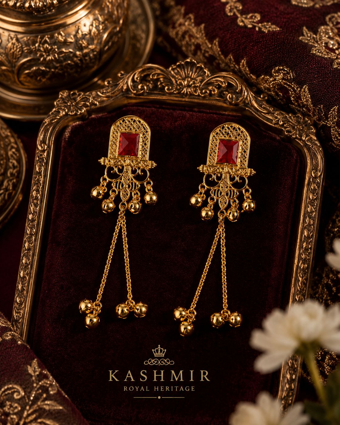Trending Kashmiri Earrings for Women | Luxury Long Chain Ethnic Earrings | Wedding & Party Wear Jewellery