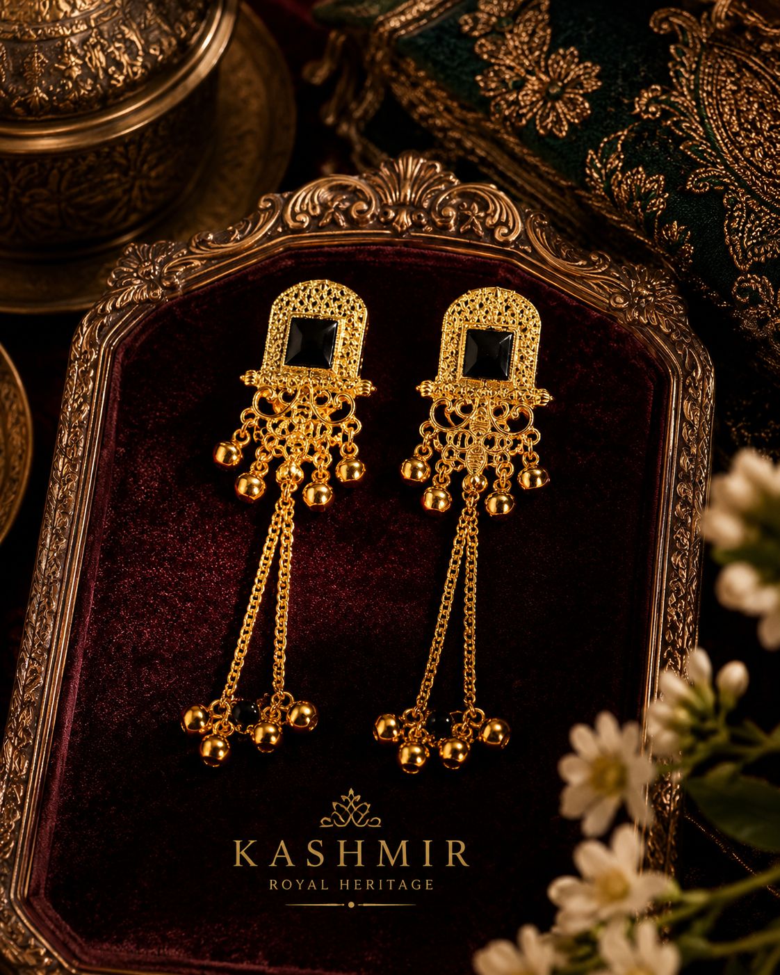 Trending Kashmiri Earrings for Women | Luxury Long Chain Ethnic Earrings | Wedding & Party Wear Jewellery