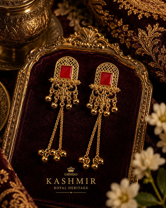 Trending Kashmiri Earrings for Women | Luxury Long Chain Ethnic Earrings | Wedding & Party Wear Jewellery