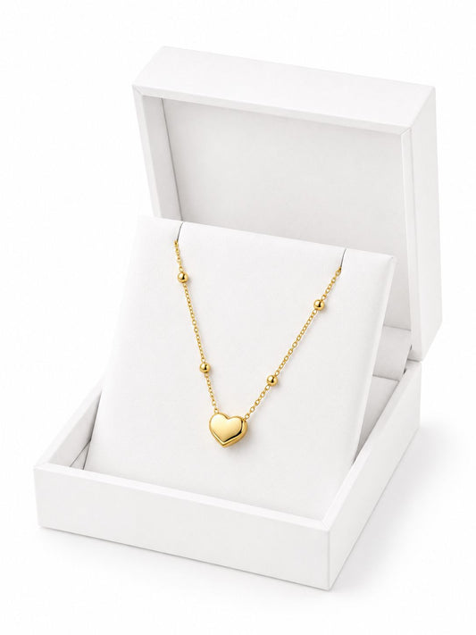 Gold tiny heart Pendant Necklace for Women | Stainless Steel Anti-Tarnish Waterproof Minimalist Chain | Everyday Luxury Jewellery | OORA by Zivya