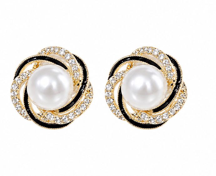 Pearl shine stud earrings | Trendy Korean Style Earrings for Women | Gold Plated Fashion Earrings | Lightweight Party Wear Jewellery|