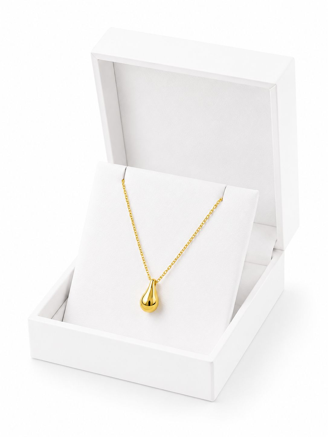 Gold Teardrop Pendant Necklace for Women in Stainless Steel Anti Tarnish Waterproof Minimalist Jewellery