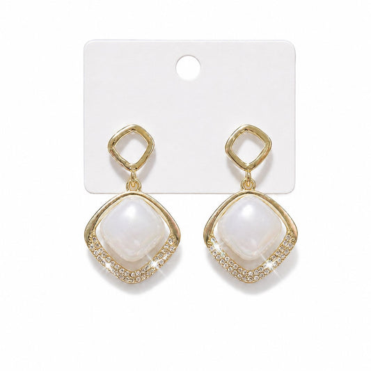 Diamond  Pearl big drop Statement earrings | Trendy Korean Style Earrings for Women | Silver  Plated Fashion Earrings | Lightweight Party Wear Jewellery|